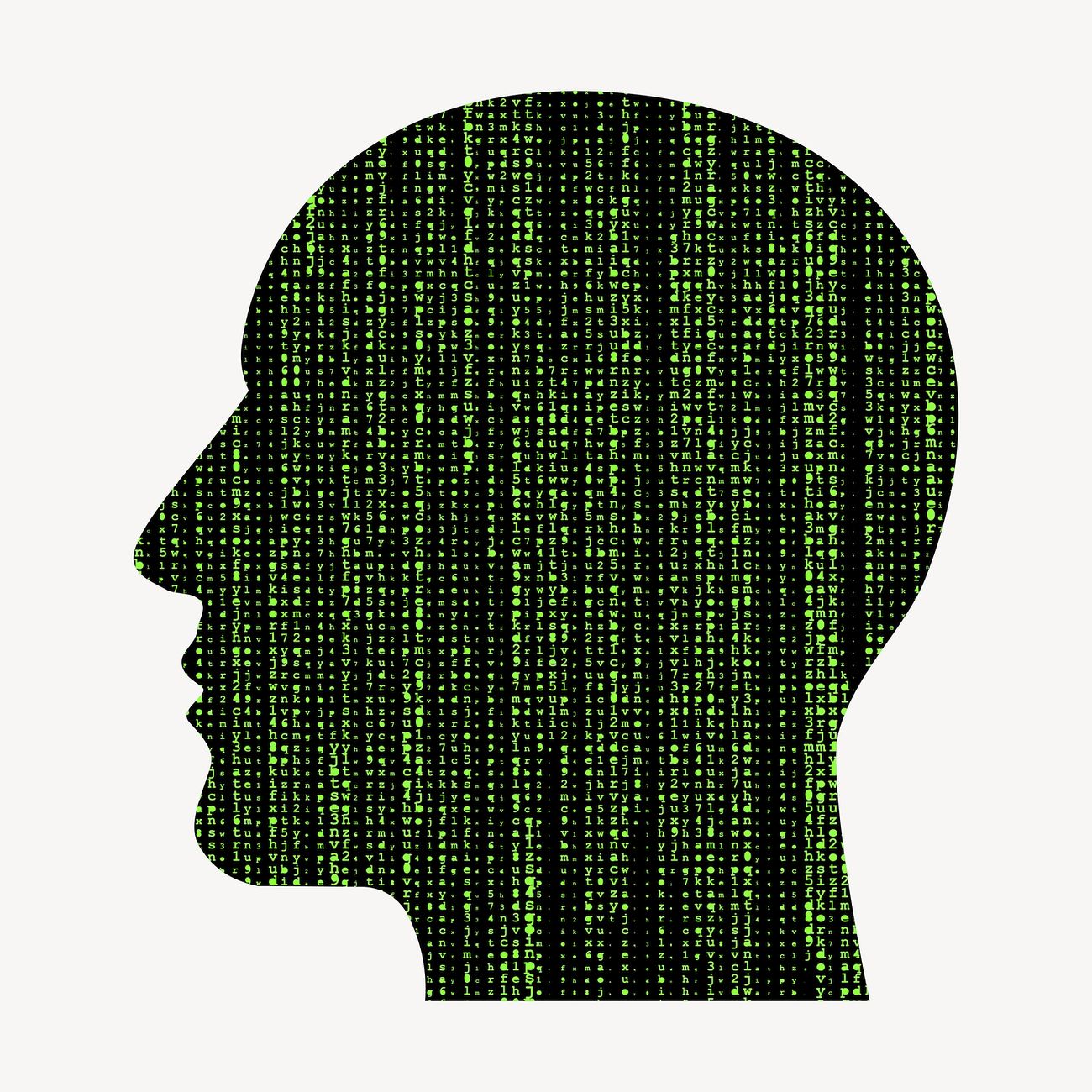AI matrix head clipart, illustration