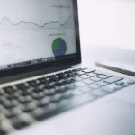 Free MacBook with analytics charts