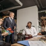 office team having a meeting at the table