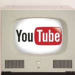 YouTube logo on a vintage